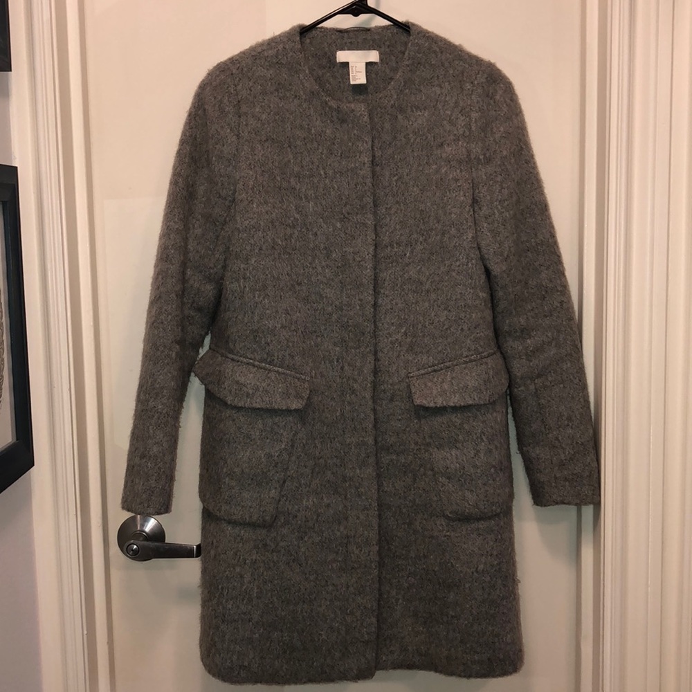 Gray Wool-Blend Coat